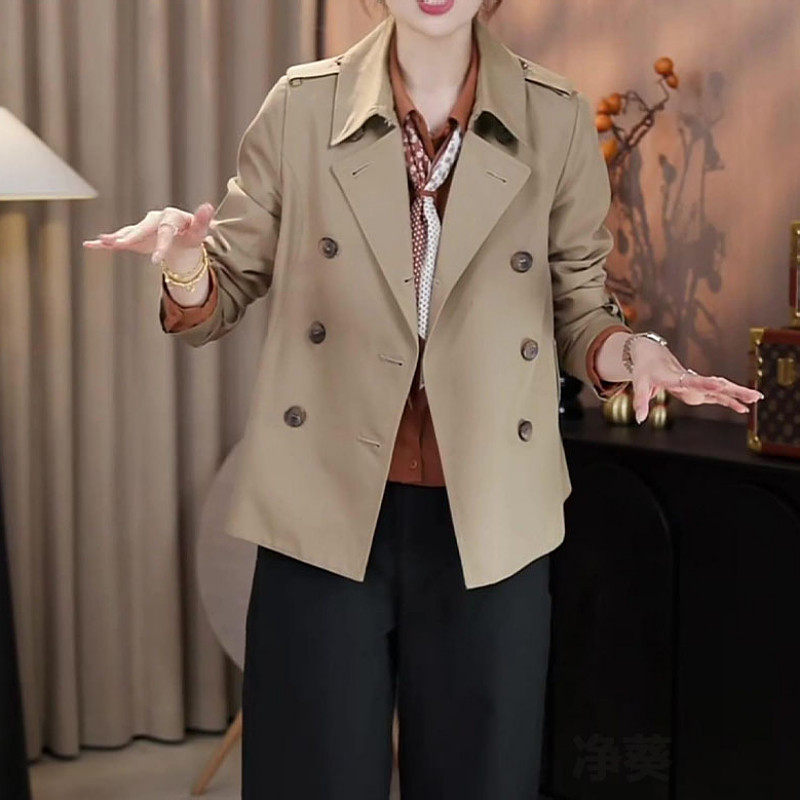 大码时尚超好看短款风衣外套女2026春季新款巨显瘦洋气高级感上衣,女装/女士精品,风衣,淘宝优惠券,粉丝福利购,淘宝优惠卷