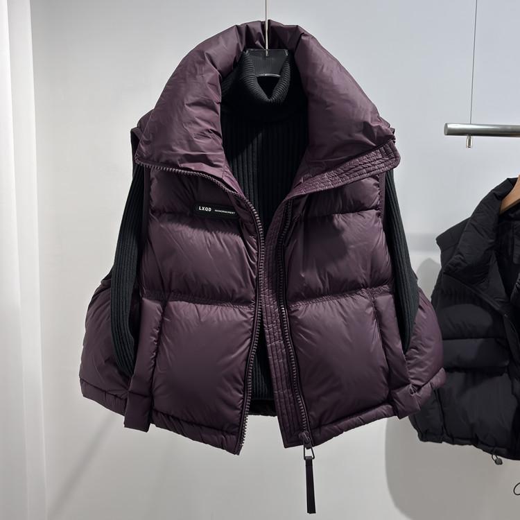 秋冬立领背心坎肩羽绒棉马夹外套