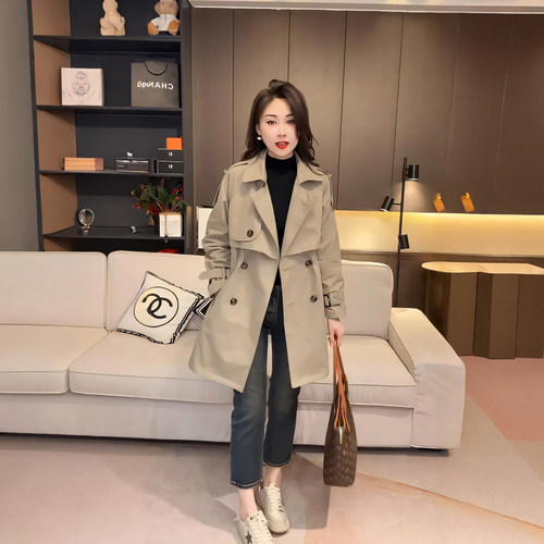 风衣女中长款外套秋冬季女装大衣