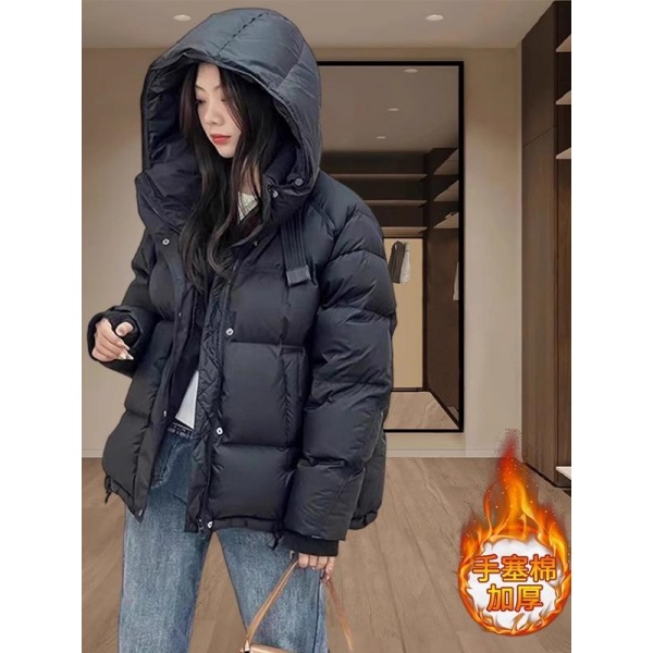 连帽羽绒棉面包服爆款加厚棉袄潮
