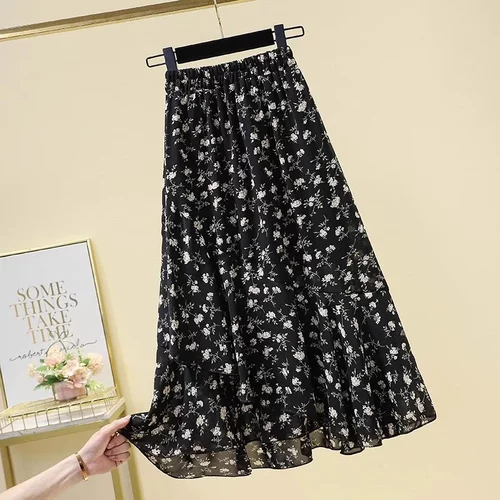 大码法式碎花半身裙2025夏季薄款
