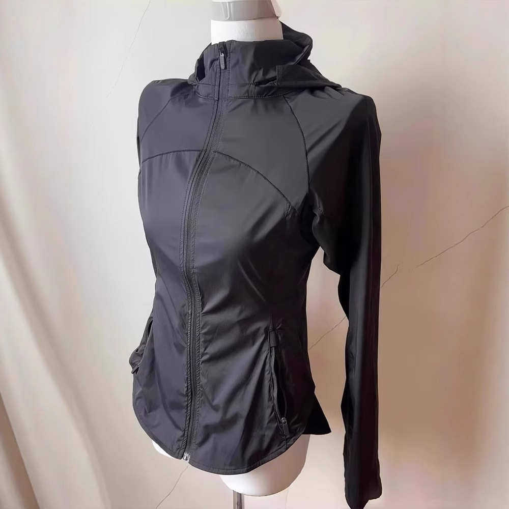 黑色防晒衣女款夏季收腰冲锋衣轻薄外套修身瑜伽服冰感皮肤衣上衣