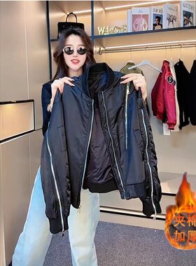 夹棉加厚棒球服外套秋冬保暖夹克