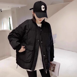 轻薄羽绒棉服2025新款秋冬季大码女装小香风洋气面包服棉衣外套潮