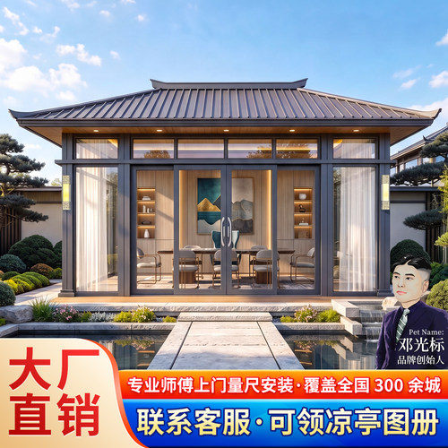 仿古茶室铝合金玻璃房古色阳光房