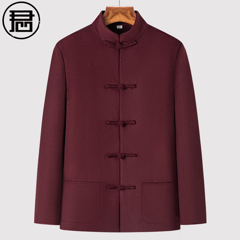 新年羊毛呢唐装男装冬季棉服中老年爸爸中式盘扣过年棉衣国风棉袄,男装,唐装,淘宝优惠券,粉丝福利购,淘宝优惠卷
