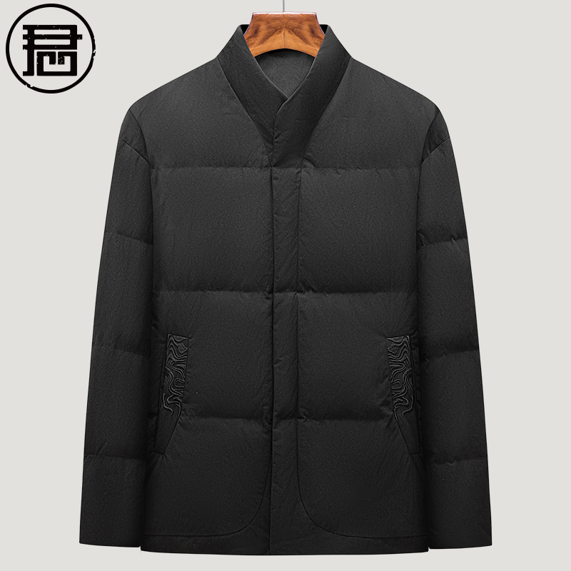 中式羽绒服男装冬装90白鸭绒