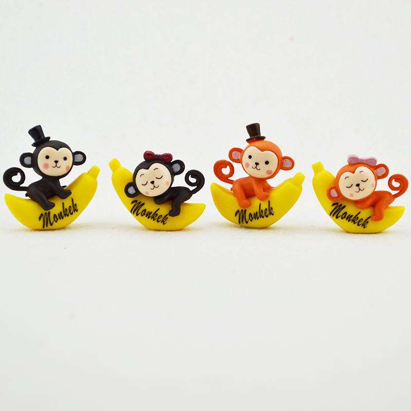 q版香蕉猴子可爱公仔玩具偶家居桌面装扮摆件diy生日烘焙蛋糕饰品