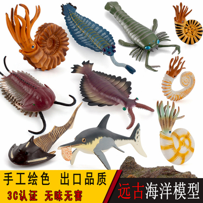远古海洋生物模型仿真海底动物玩具鹦鹉螺板足鲎角石鱼龙男孩礼物