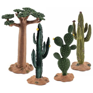仿真桌面微观沙盘植物仙人掌模型沙漠绿植猴面包树圆形瓣仙人掌