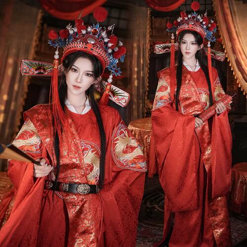 鸢御宫夏款明制圆领袍女款状元服红色新重工刺绣汉服新娘敬酒服