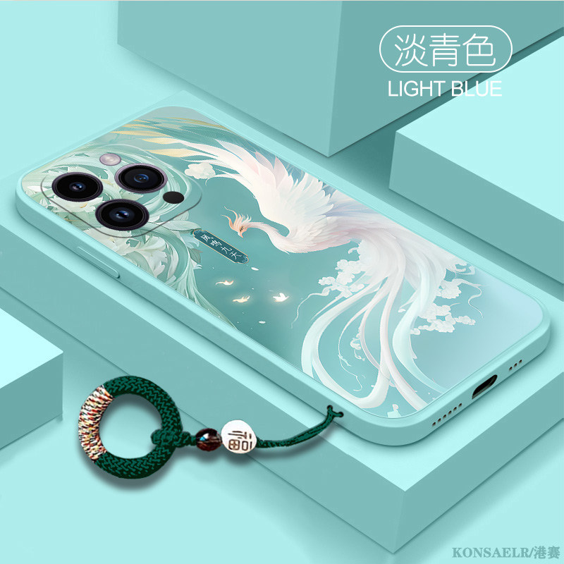 凤鸣九天苹果14手机壳情侣适用iphone13国潮11promax直边外壳12mini液态硅胶i13pro新款14plus高级防摔保护套