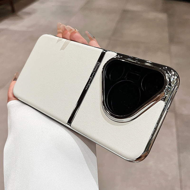 素皮质防指纹适用华为pura70Ultra手机壳新款女pura70pro+高级颜值mate60男mate50超薄p70系列全包防摔保护套