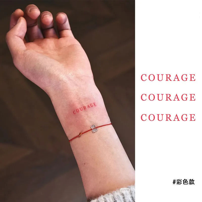 把勇氣刺進了脈搏紋身貼刺青貼紙