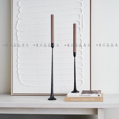 *番茄森森*侘寂做旧厚重感艺术感黑色烛台餐桌民宿拍摄道具摆件