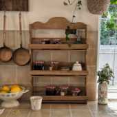 乡村 中古南法风香杉木厨房收纳架餐厅实木挂墙壁架美式 番茄森森