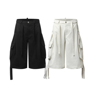 大口袋七分裤 新款 男纯色工装 裤 子 日系时尚 潮牌宽松休闲裤 2026夏季