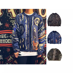 秋冬日系 Kapital反战针织衫宽松套头圆领毛衣平田和宏情侣款复古