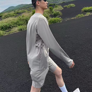 GDW0系列山系户外越野跑步透气孔3M反光长袖T恤男抗菌吸湿打底衫