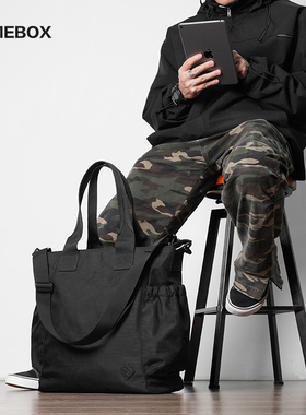 CORDURA弹道尼龙托特包大容量手提单肩斜挎包黑色tote男士购物袋