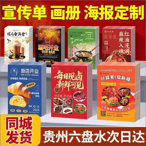 贵州六盘水宣传单印制印刷公司企业宣传画册广告打印三折页说明书