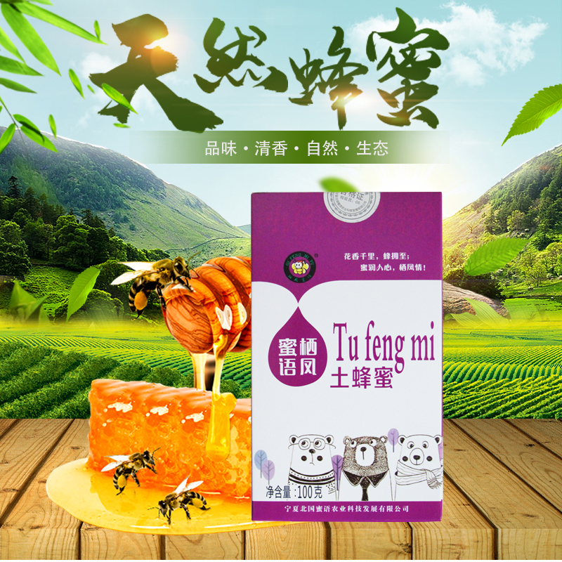宁夏蜂蜜无添加栖凤蜜语土蜂蜜农家自产纯天然土蜂蜜袋装便携蜂蜜