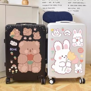 日韩ins小熊行李箱贴纸防水不留胶高级感凹凸面拉杆箱改造装饰贴