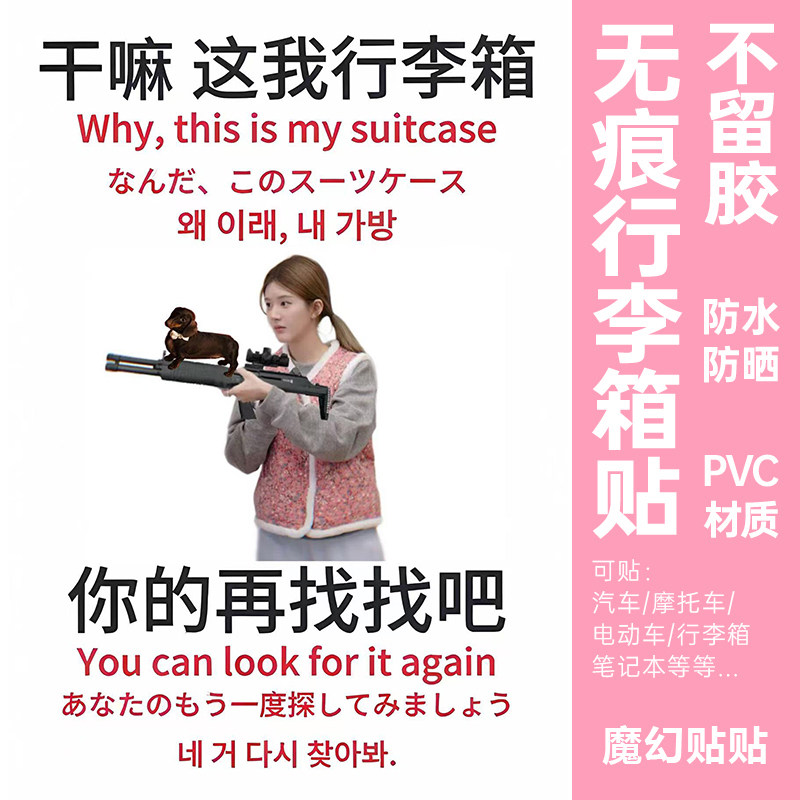 赵露思行李箱贴纸防水不留胶