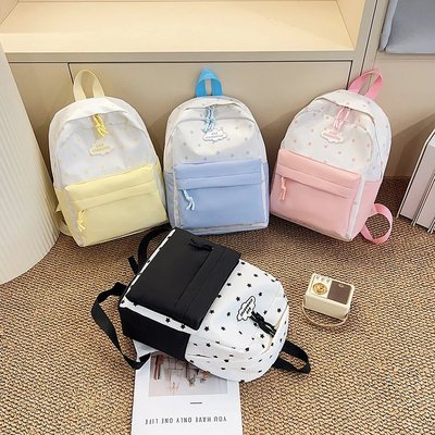 书包新款韩系ins学院风可爱拼色大容量小众设计双肩包轻便上课包