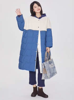 翠色嘉人2025冬季新款棒球领撞色拼接大码女90白鸭绒羽绒服82191