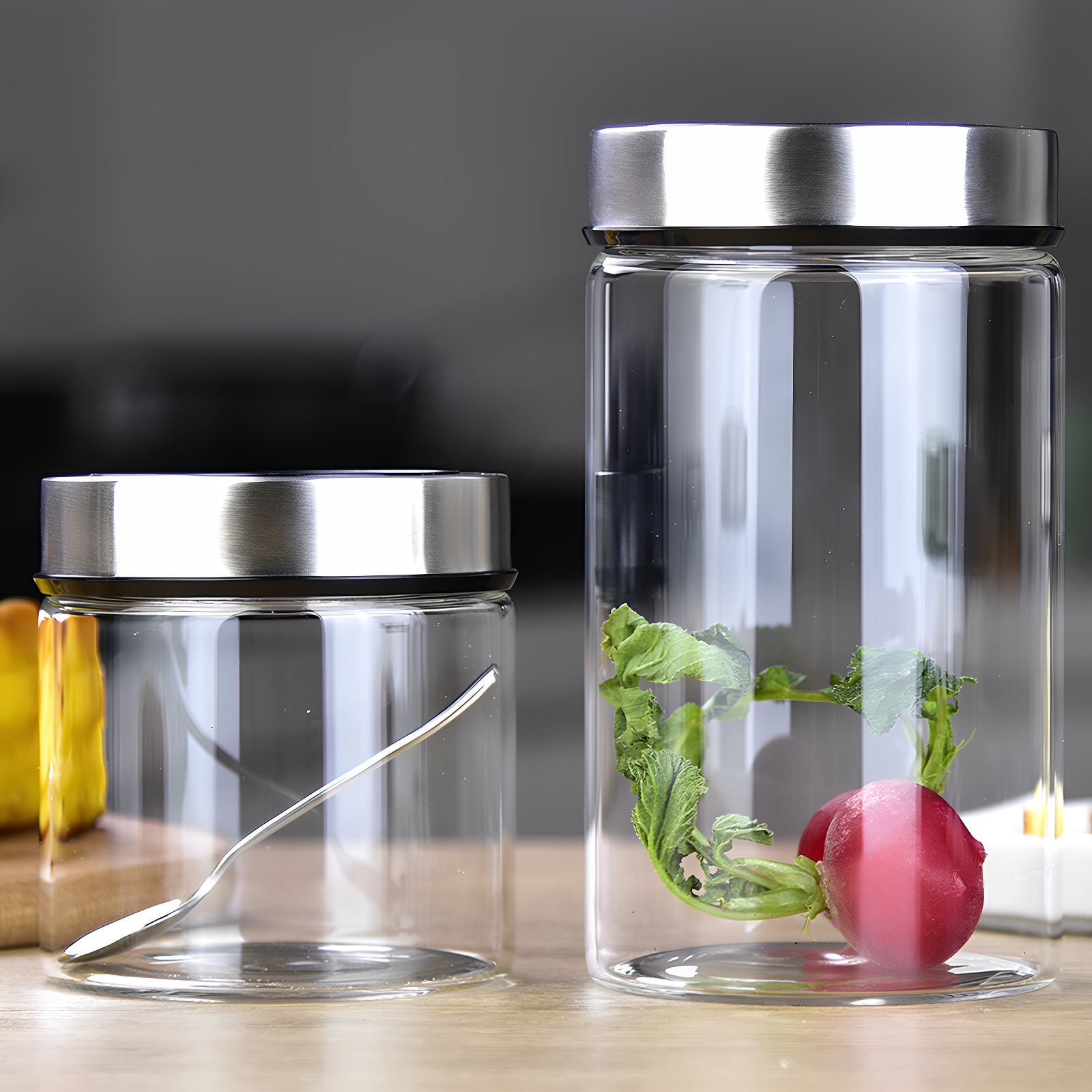 收纳带盖勺食品级耐高温密封罐