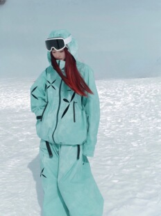 将军山滑雪服租赁，LDAB薄荷绿雪服套装加棉加厚保暖，男女款