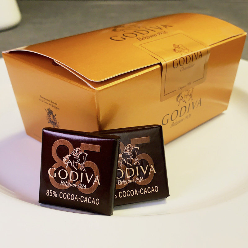 临期比利时专柜Godiva歌帝梵85%纯黑巧克力片原版盒进口喜糖礼物