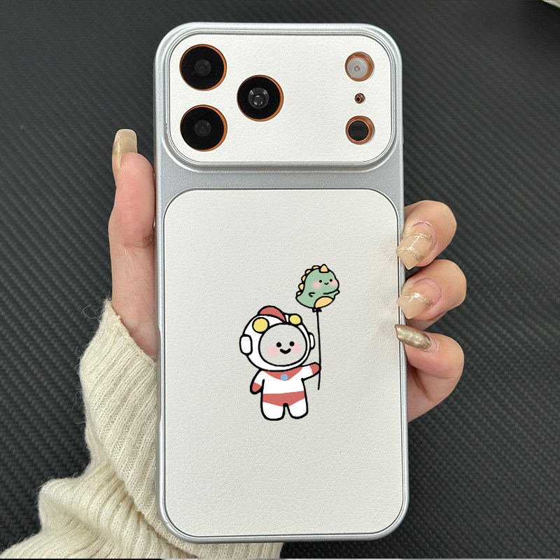 气球小人适用苹果17promax手机壳iPhone16/15/14/13/12贴皮大视窗