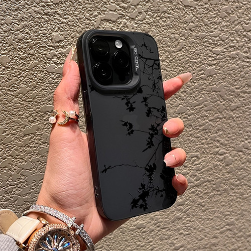 春天枝条适用苹果16promax彩银iPhone15pro手机壳14/13/12/11磨砂