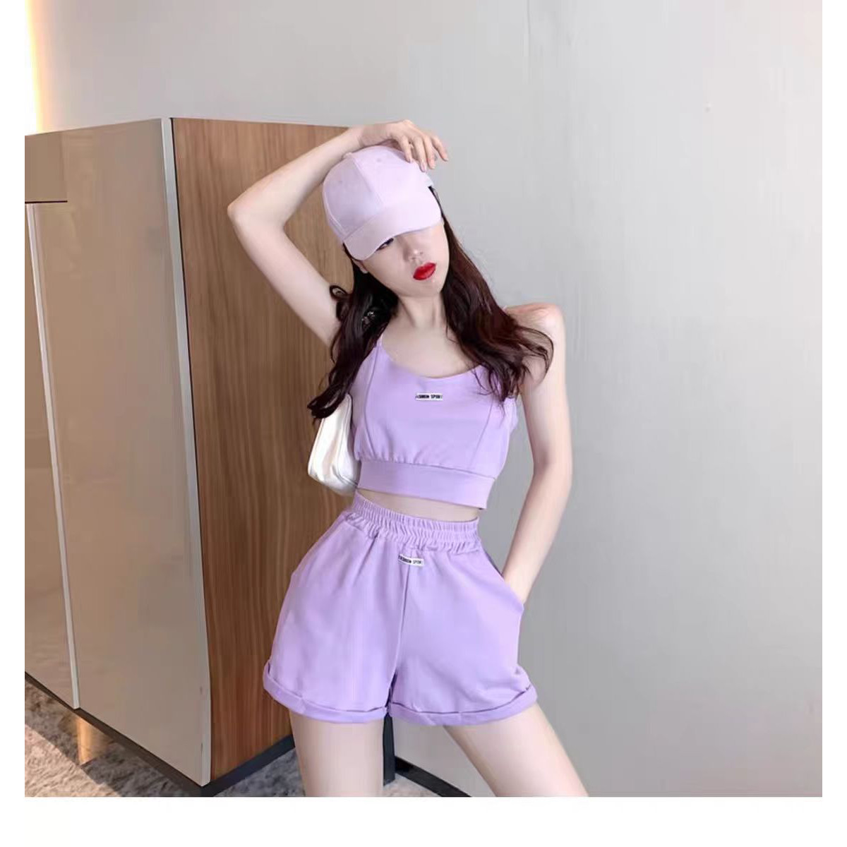 休闲运动服套装女2026春夏时尚减龄健身房跑步瑜伽服装短裤两件套