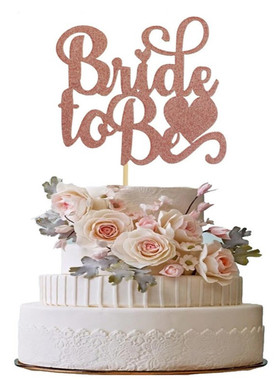 告别单身派对玫瑰金色Birde To Be蛋糕装饰插件闪粉插牌新娘礼品
