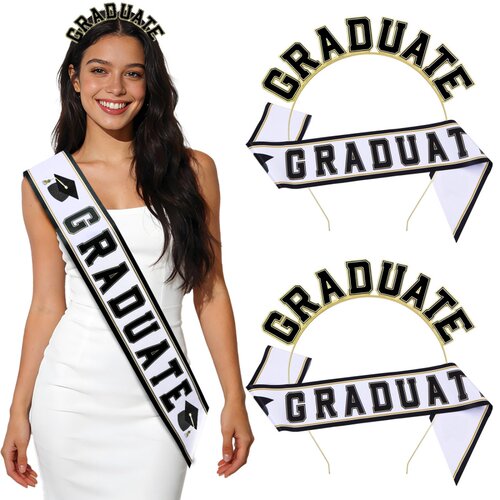 GRADUATE毕业典礼头箍肩带套装