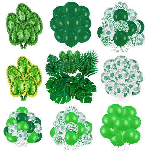 夏威夷主题节日派对树叶装饰气球