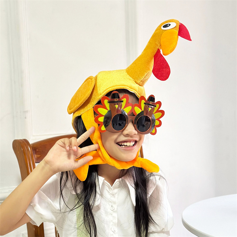 感恩节派对装饰拍照搞怪火鸡帽子