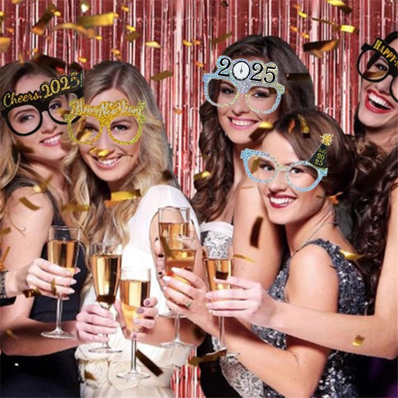 圣诞节新年派对眼镜帽子拍照道具