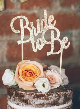 新品推荐 欧式准新娘单身派对Birde To Be蛋糕插件 生日派对装饰