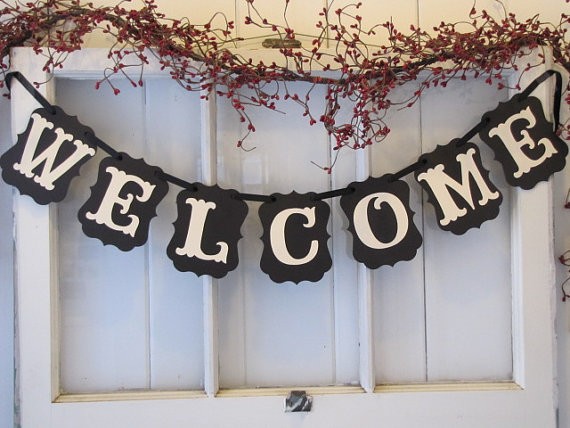 欢迎welcome字母拉花横幅