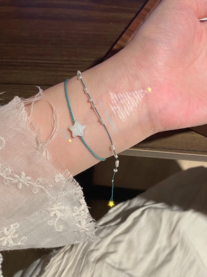 原创 好开星 天然白蝶贝多巴胺编绳手绳 情侣闺蜜圣诞节礼物