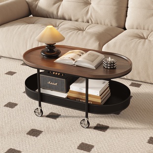 2025年新款法式中古风轻奢高级感可移动茶几家用艺术感客厅小桌子