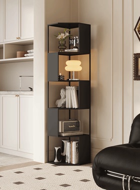 法式中古风创意铁艺转角柜客厅家用多层一体靠墙拐角收纳柜置物架