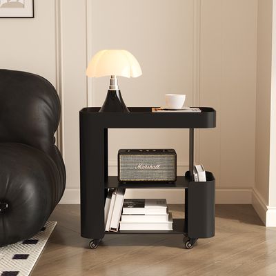 法式轻奢高级感客厅可移动小推车边几中古风沙发小茶几床头小边桌