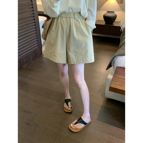 松紧腰运动休闲短裤女2026夏季新款大码高腰显瘦百搭阔腿裤热裤