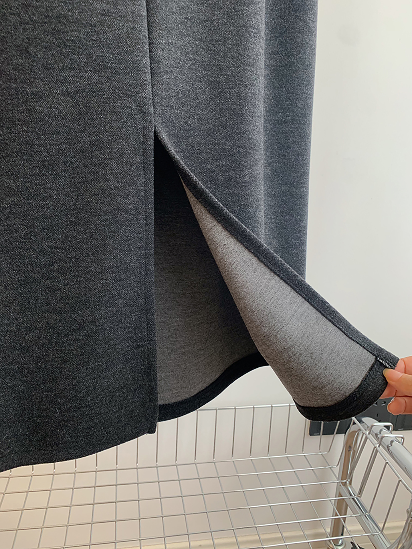 Elastic Waist Woolen Skirt for Women, New Autumn and Winter Style, Plus Size, High Waist, Hip-Covering, Slimming, Back Slit, Mid-Length A-Line Skirt