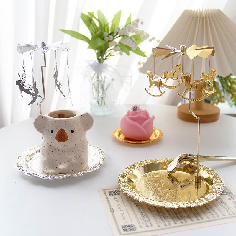 香薰复古走马灯旋转蜡烛台